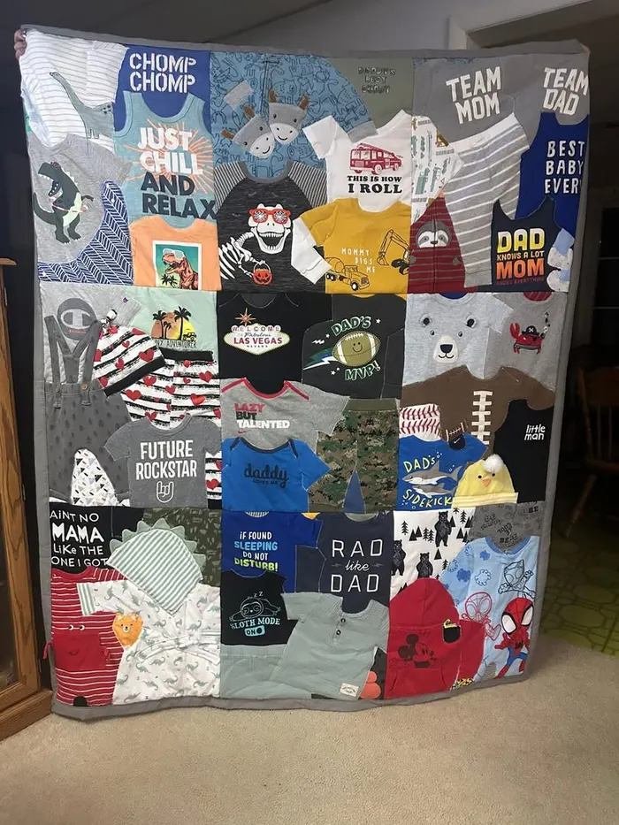 A memory quilt made by a reader using the Making Memories Huggable method (3 of 34).
