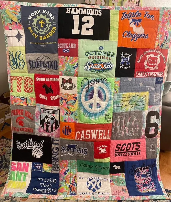 A memory quilt made by a reader using the Making Memories Huggable method (6 of 34).
