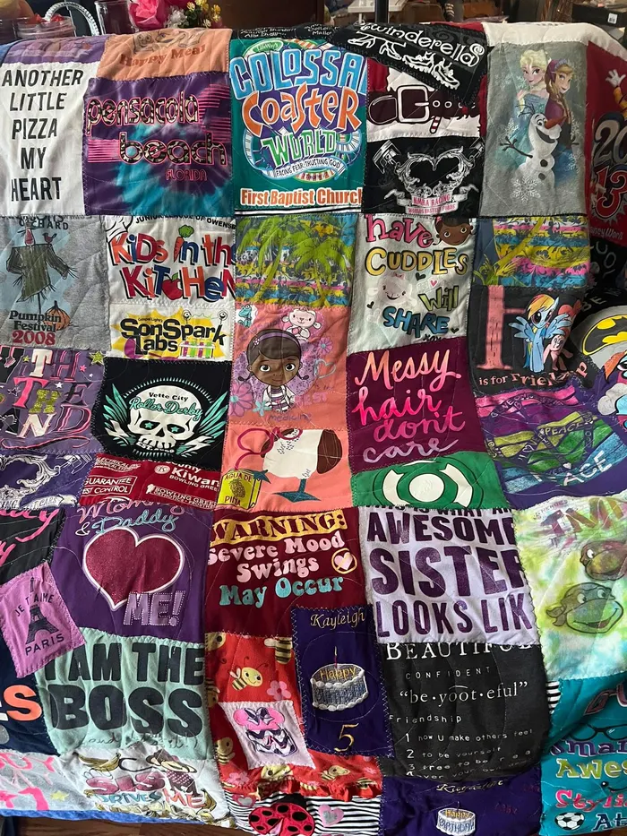 A memory quilt made by a reader using the Making Memories Huggable method (7 of 34).