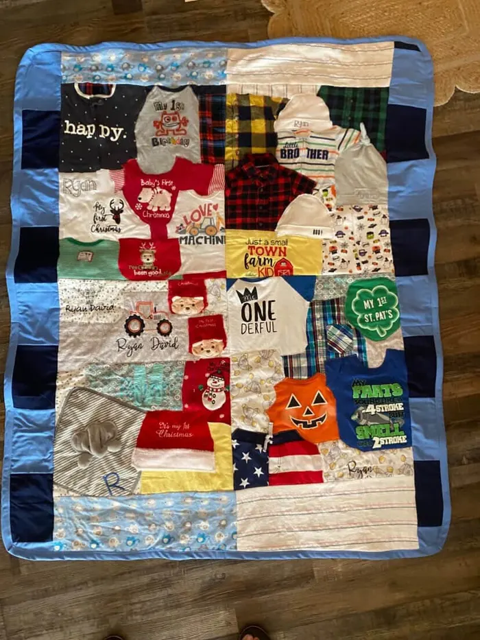 A memory quilt made by a reader using the Making Memories Huggable method (11 of 34).