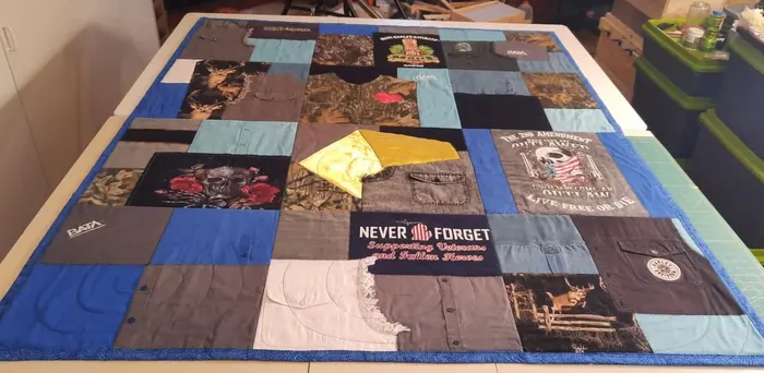 A memory quilt made by a reader using the Making Memories Huggable method (12 of 34).