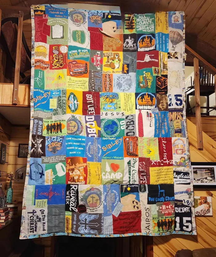 A memory quilt made by a reader using the Making Memories Huggable method (14 of 34).
