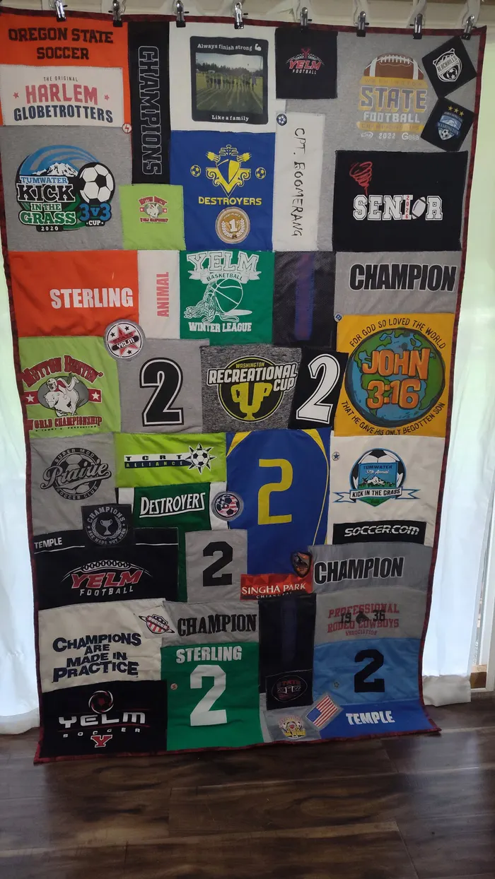 A memory quilt made by a reader using the Making Memories Huggable method (16 of 34).