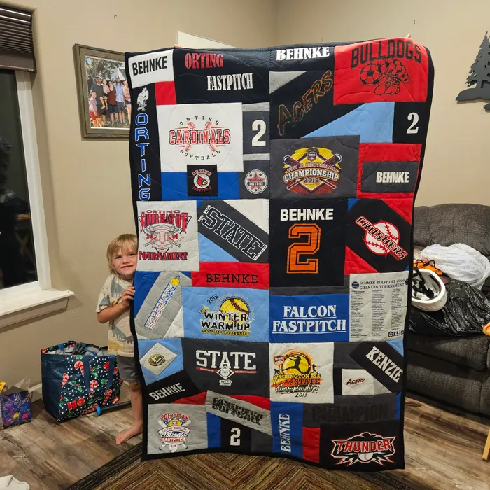 A memory quilt made by a reader using the Making Memories Huggable method (18 of 34).