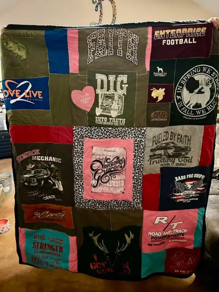 A memory quilt made by a reader using the Making Memories Huggable method (20 of 34).