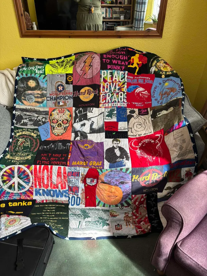 A memory quilt made by a reader using the Making Memories Huggable method (29 of 34).