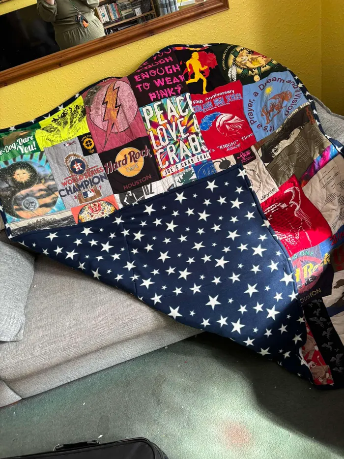 A memory quilt made by a reader using the Making Memories Huggable method (30 of 34).